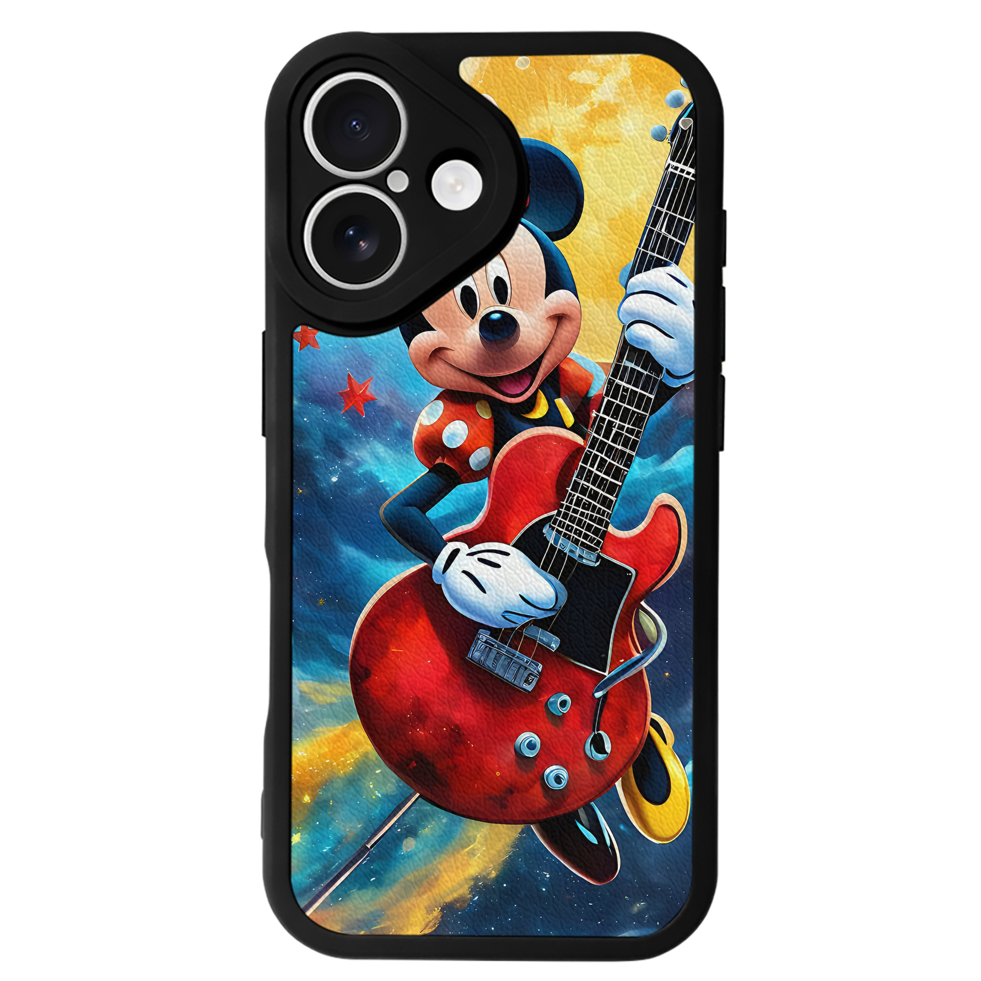 （画像用） ミッキーマウス Mickey Mouse 【iPhone 16シリーズ対応】シリコンスマホケース（レザー調） 材質：シリコン